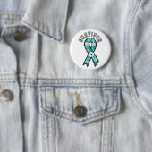 Survivor SA Teal Awareness Ribbon Ronde Button 5,7 Cm (In situ)