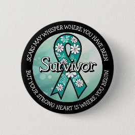 Survivor SA Teal Awareness Ribbon Ronde Button 5,7 Cm