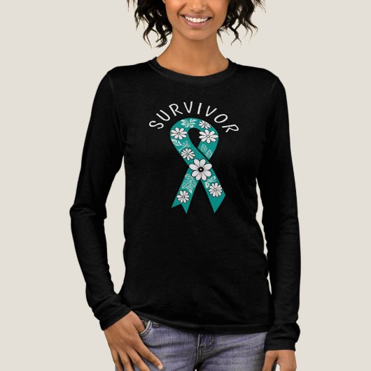 Survivor SA Teal Awareness Ribbon Tri-Blend Shirt (Voorkant)