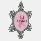 Survivor Snowflake Breast Cancer Ornament (Links)
