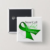 Survivor - Stem Cell Transplant Vierkante Button 5,1 Cm (Voorkant /achterkant)