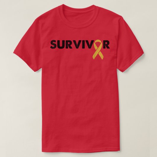 Survivor Support - Ribbon Childhood Cancer Awarene T-shirt (Design voorkant)