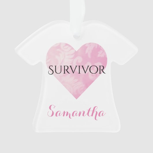 Survivor T-shirt kerstversiering, aanpasbaarR Ornament (voorkant)