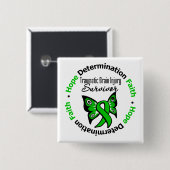 Survivor Traumatic Brain Injury v2 Vierkante Button 5,1 Cm (Voorkant /achterkant)