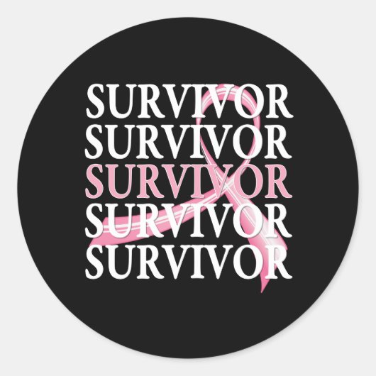 Survivor Whimsical Collage Breast Cancer Ronde Sticker (Voorkant)