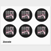 Survivor Whimsical Collage Breast Cancer Ronde Sticker (Vel)