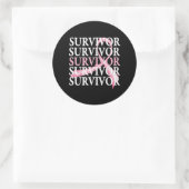 Survivor Whimsical Collage Breast Cancer Ronde Sticker (Tas)