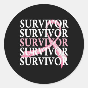 Survivor Whimsical Collage Breast Cancer Ronde Sticker