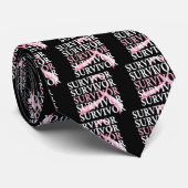 Survivor Whimsical Collage Breast Cancer Stropdas (Opgerold)