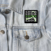 Survivor Whimsical Collage Lymphoma Vierkante Button 5,1 Cm (In situ)