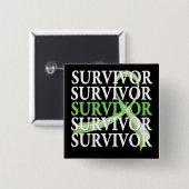 Survivor Whimsical Collage Lymphoma Vierkante Button 5,1 Cm (Voorkant /achterkant)