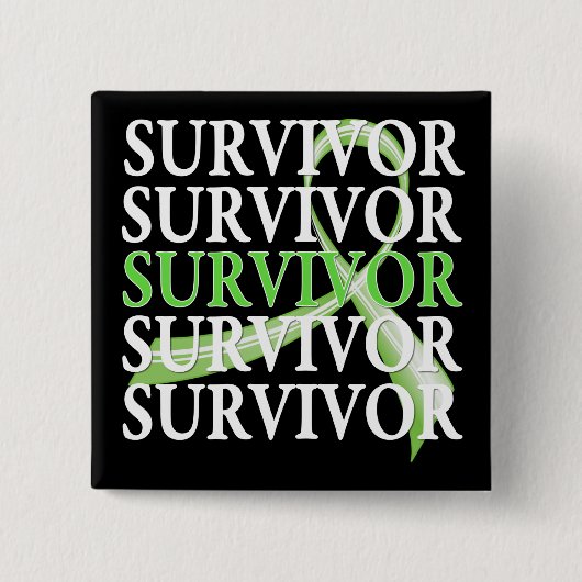 Survivor Whimsical Collage Lymphoma Vierkante Button 5,1 Cm (Voorkant)