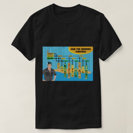 Survivor winnaars Infographic T-shirt (Design voorkant)