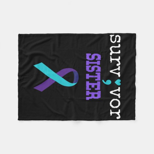 Survivor Zuster Semicolon Gift Suicide Prevention Fleece Deken (Voorkant (Horizontaal))