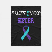 Survivor Zuster Semicolon Gift Suicide Prevention Fleece Deken (Voorkant)