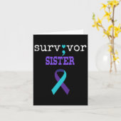 Survivor Zuster Semicolon Gift Suicide Prevention Kaart (Gele Bloem)