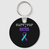 Survivor Zuster Semicolon Gift Suicide Prevention Sleutelhanger (Voorkant)