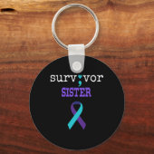 Survivor Zuster Semicolon Gift Suicide Prevention Sleutelhanger (Voorkant)
