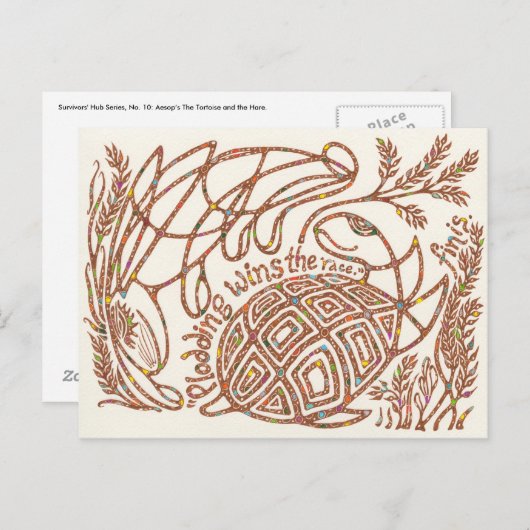 Survivors Hub 10: Aesop's Tortoise en Hare Briefkaart (Voorkant / Achterkant)