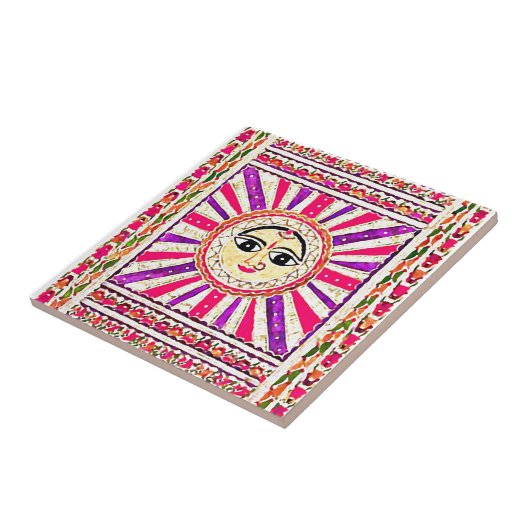 Surya Hindu Sun God Tegeltje (Zijkant)