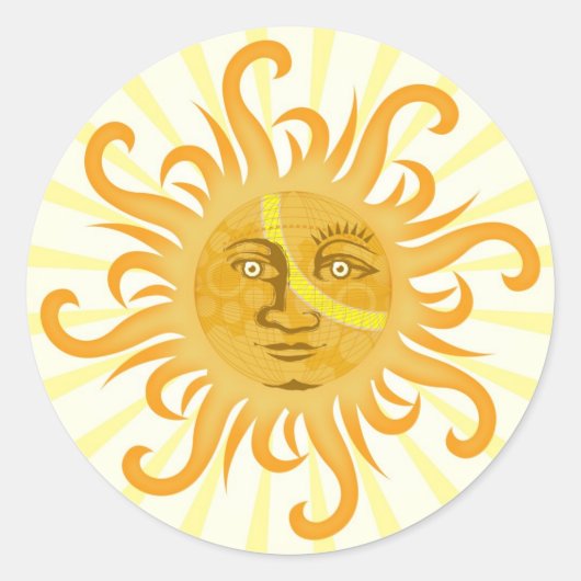 Suryadev: De zon Ronde Sticker (Voorkant)