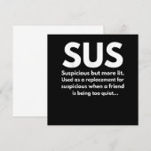 Sus Definition Suspicious Friend Acting Sus Bedankkaart (Voorkant / Achterkant)