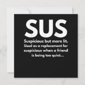 Sus Definition Suspicious Friend Acting Sus Bedankkaart (Voorkant)