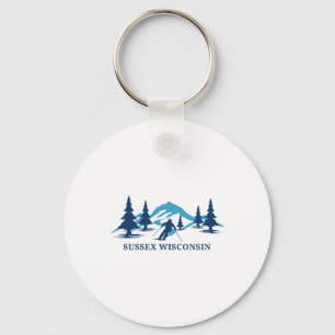 Sus Wisconsin Ski Resort Skien Skiër Sleutelhanger
