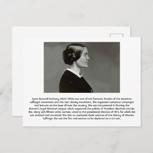Susan B. Anthony - feminist Briefkaart (Voorkant / Achterkant)