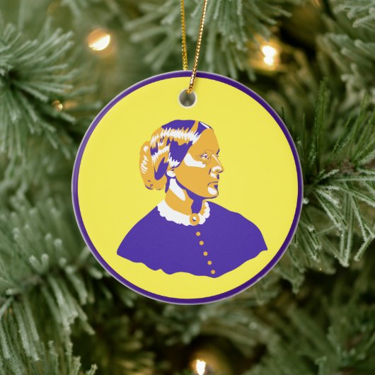 Susan B Anthony Pop Art Street Style Suffrage Keramisch Ornament (Boom)