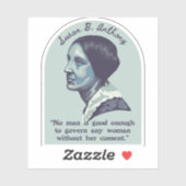 Susan B. Anthony Portrait en Quote Sticker (Vel)
