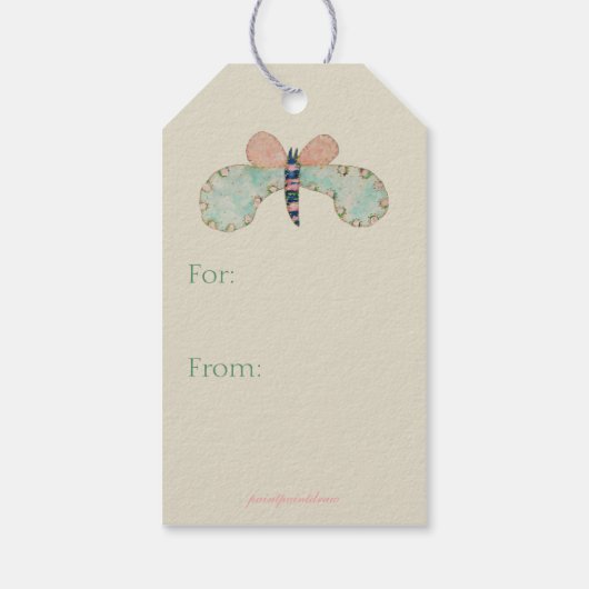 Susan Butterfly Gift Label Cadeaulabel (Achterkant)