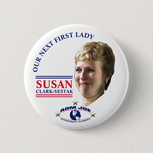 Susan Clark-Sestak voor First Lady Ronde Button 5,7 Cm (Voorkant)