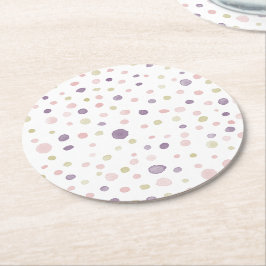 Susan Confetti Watercolor Stippen Papier Onderzett Ronde Kartonnen Onderzetter
