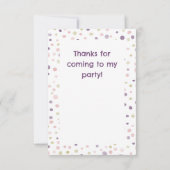 Susan Confetti Waterverf Stippen Dank u kaart (Achterkant)