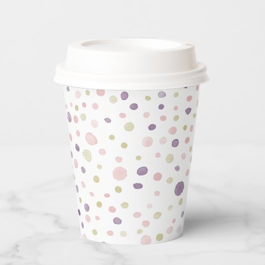 Susan Confetti Waterverf Stippen Paper Cup Papieren Bekers (Voorkant)