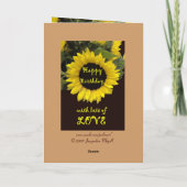 SUSAN Custom Name Happy Birthday Zonnebloem Kaart (Achterkant)