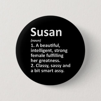 Susan Definitie Persoonlijke Naam Grappige Kerstmi Ronde Button 5,7 Cm