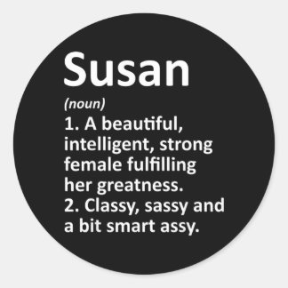 Susan Definitie Persoonlijke Naam Grappige Kerstmi Ronde Sticker