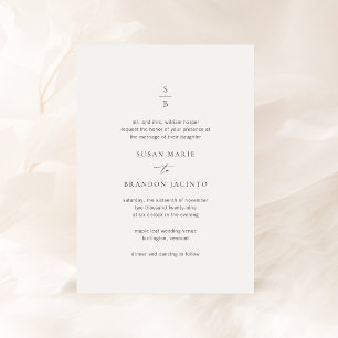 Susan Elegant Modern Wedding Kaart