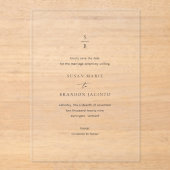 Susan Elegant Modern Wedding Save the Date Acryl Uitnodigingen (Voorkant)