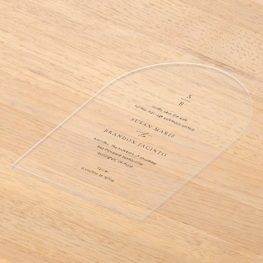 Susan Elegant Modern Wedding Save the Date Acryl Uitnodigingen (Laagn)