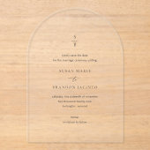 Susan Elegant Modern Wedding Save the Date Acryl Uitnodigingen (Voorkant)