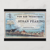 Susan Fearing Clipper zeilschip 1900 Briefkaart (Voorkant)
