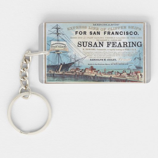 Susan Fearing Clipper zeilschip 1900 Sleutelhanger