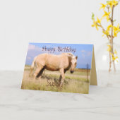Susan Happy Birthday Palomino Horse Kaart (Gele Bloem)