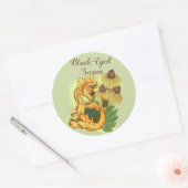 Susan~lil dragon garden ronde sticker (Envelop)