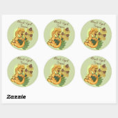 Susan~lil dragon garden ronde sticker (Vel)