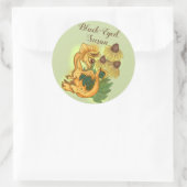 Susan~lil dragon garden ronde sticker (Tas)