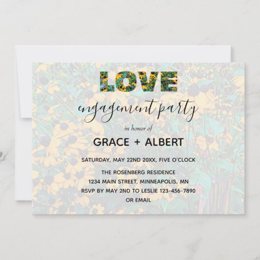 Susan LOVE Verloving Invitation Kaart (Voorkant)